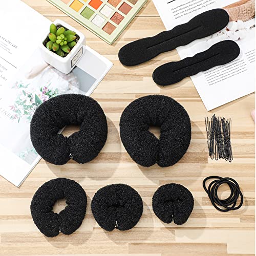 Yinder 34-Piece Hair Bun Maker Set for DIY Updos & Hairstyles, Black