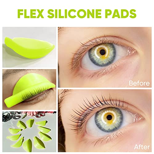 PERMANIA 10Pcs Silicone Lash Perm Pads for C & D Curl Eyelash Lift, Reusable Soft Eyelash Curling Rods, Yellow