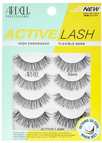 Ardell Gainz Lashes - Sweat-Proof Wispy False Eyelashes, 4 Pairs