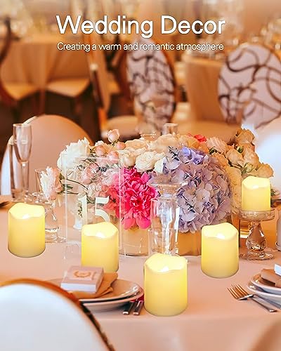 SHYMERY Flameless Votive Candles with Timer - 12 Pack LED Tea Lights