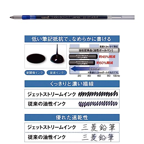 Mitsubishi Jet Stream Ballpoint Pen Refill - 10 Pack, Blue, 0.7mm