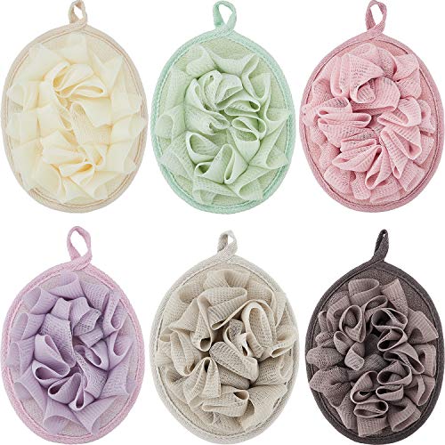 Boao Mesh Bath Shower Pouf Set of 6 - Exfoliating Body Sponges for Smooth Skin