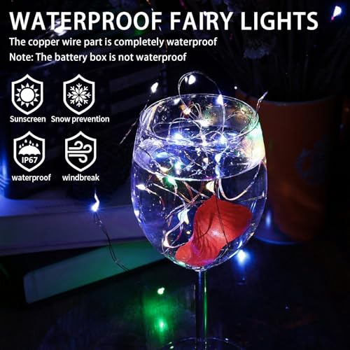 12 Pack Multicolor Fairy String Lights - Battery Operated 20 LEDs, 7ft