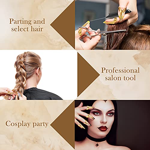 Hair Parting Rings Set with Steel Comb - 9 Pieces for Braiding