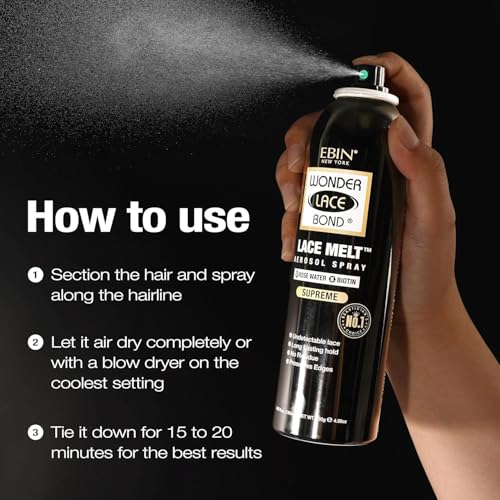EBIN NEW YORK Wonder Lace Bond Melt Aerosol Spray, Extra Firm Hold, 6.08 Oz