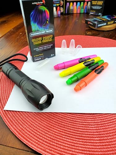 ArtShip Design Fluorescent Neon Temporary Hair Color - Glow Party Chalk