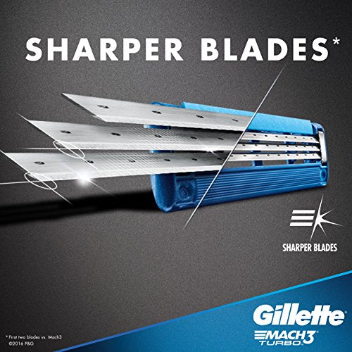 Gillette Mach3 Turbo Men's Razor Blade Refills, 4 Count