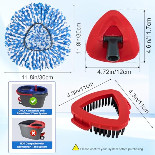 O-Cedar RinseClean Mop Replacement Heads Combo Set