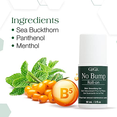 GIGI No Bump Roll-On ? Ingrown Hair Treatment & Razor Bumps Remover for Women, Exfoliating BHA Salicylic Acid Skin Smoothing Gel Roller, Post Wax Care, 2 fl oz