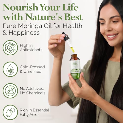 Moringa Seed Oil - 100% Pure Cold-Pressed Virgin Moisturizer for Skin & Hair