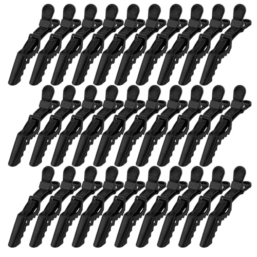 30 Pack Black Alligator Hair Clips for Styling & Sectioning