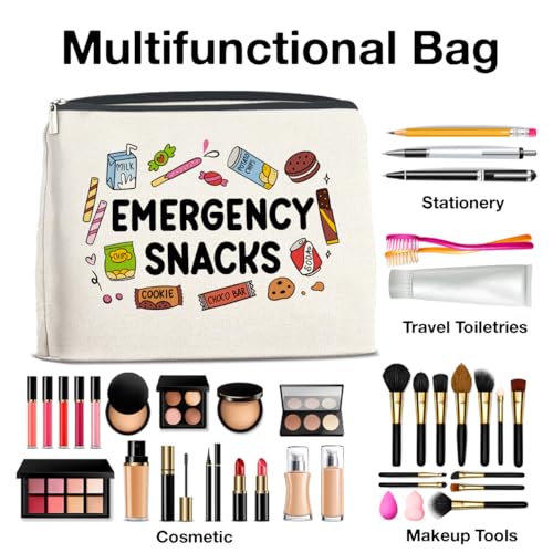 UPNEGE Emergency Snack Lover Makeup Bag - Waterproof Cosmetic Pouch for Women