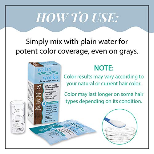 Water Works Light Brown Permanent Hair Color Powder - Root Touch-Up & Full Coverage, 3 Pack