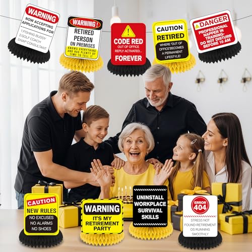Funny Retirement Party Centerpieces - 9Pcs Honeycomb Decorations
