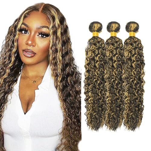 Habiliana 12A Brazilian Jerry Curly Human Hair Bundles - P1B/27 Chocolate