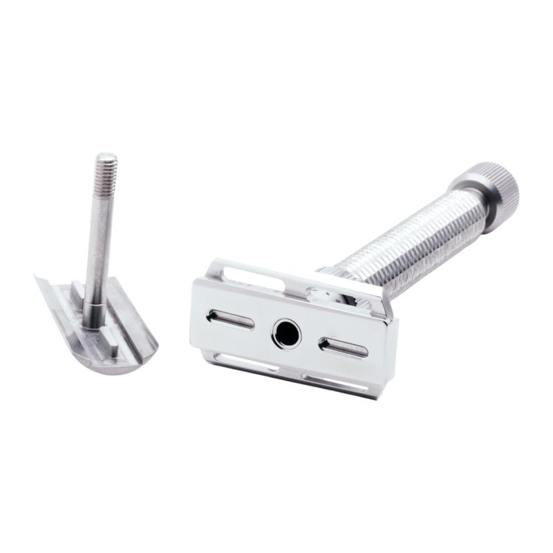 Rex Supply Co. Konsul XL Adjustable Slant Safety Razor – Stainless Steel Double Edge Razor with Long Handle & Diamond Grip | Customizable Shaving Precision | Made in USA | Wet Shaving Essential