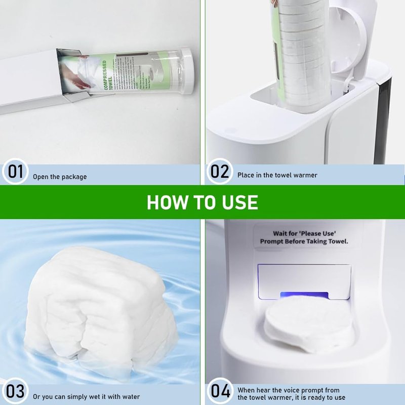 Disposable Compressed Face Towels - 60 Pcs Towel Refills for Hot Towel Heater | 3 Buckets, 20 Pcs Each