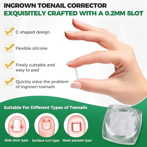 Pain-Free Ingrown Toenail Removal Kit with Straightener Strips - 62 Pcs