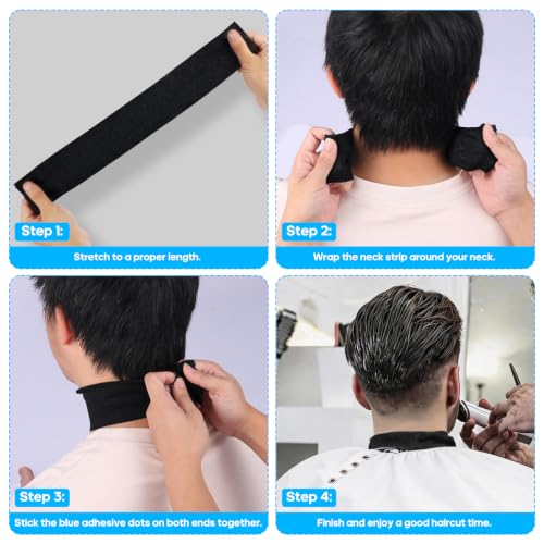 YELEGAI Black Disposable Barber Neck Strips - 5 Rolls, 500 Strips, Hygienic & Pre-Cut