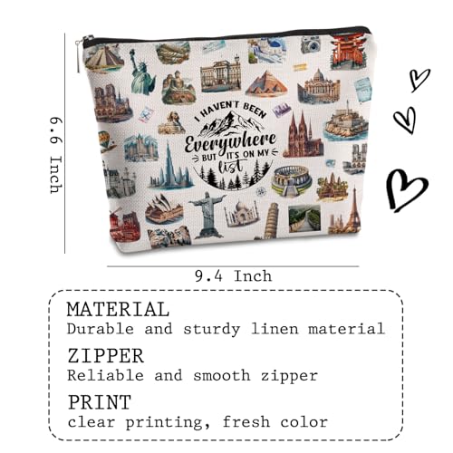 I Haven't Been Everywhere Travel Makeup Bag for Women - Gift for Travelers, Christmas & Birthday