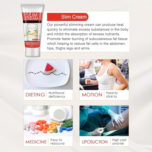 Hot Slimming Cream 2 Pack for Fat Burning & Body Shaping - Natural Ingredients