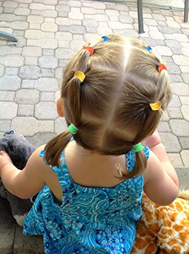 CÉLLOT 300pcs No Crease Hair Ties for Kids - 2.7cm Ponytail Holders