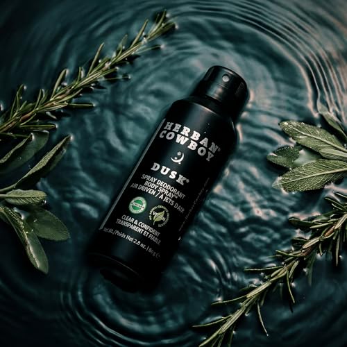 Herban Cowboy Dusk Body Spray Deodorant with Cedar, Lavender, Lime & Sandalwood - 2.8 oz Vegan, Cruelty-Free