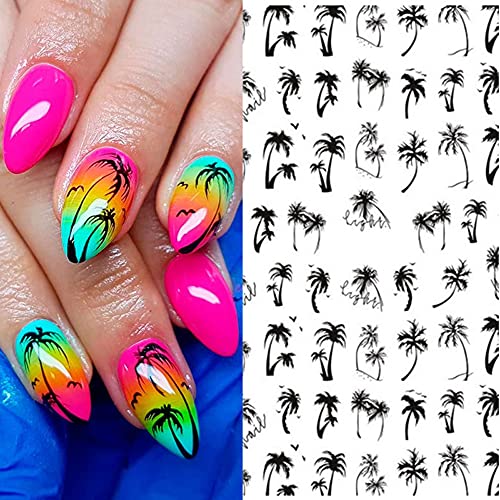 Palm Tree Nail Stickers - 2 Sheets Tropical Nail Art Decals