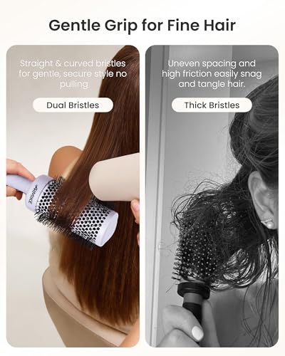 AIMIKE 2.1" Round Hair Brush Lavender Mist for Long Hair, Volume & Smooth Blowouts