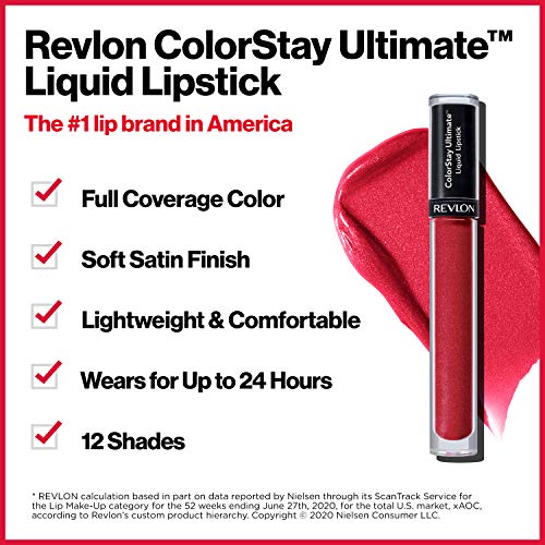 Revlon ColorStay Ultimate Liquid Lipstick, 075 Nude - 24-Hour Satin Finish