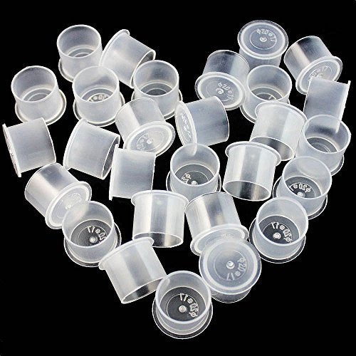 VOBRAMY Extra Large Tattoo Ink Caps 250Pcs White Disposable Microblading Ink Cups