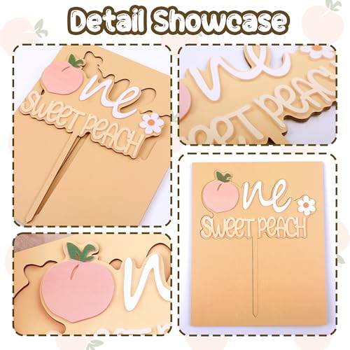 One Sweet Peach Cake Topper - Wooden & Acrylic for 1st Birthday