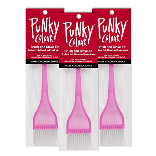 Punky Hair Color Brush and Reusable Glove Kit - 3 Piece Professional Set