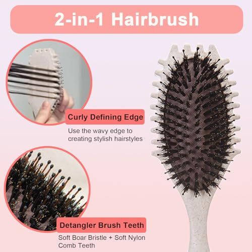 Marrhorvk Detangler Hair Brush for Fine, Curly & Thin Hair - Beige