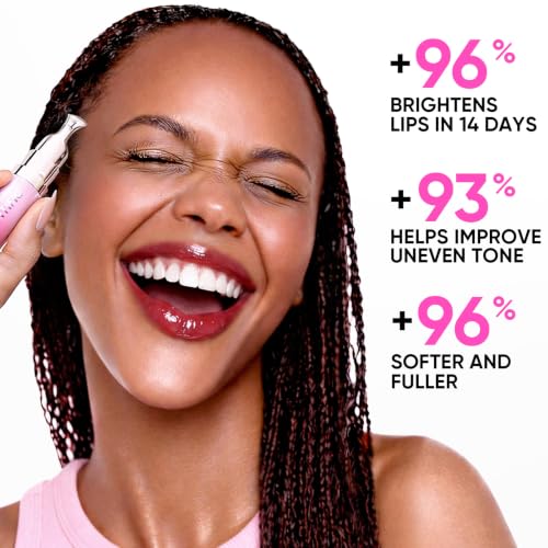 SKINTIFIC Peptide Brightening Lip Serum, Hydrating & Plumping Tinted Lip Gloss, Moisturizing Lip Balm with Polypeptides & Squalane for Glossy Sheer, Smooth Lips(00 Clear)
