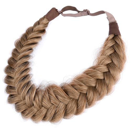 Dirty Blonde Synthetic Hair Braided Headband for Women