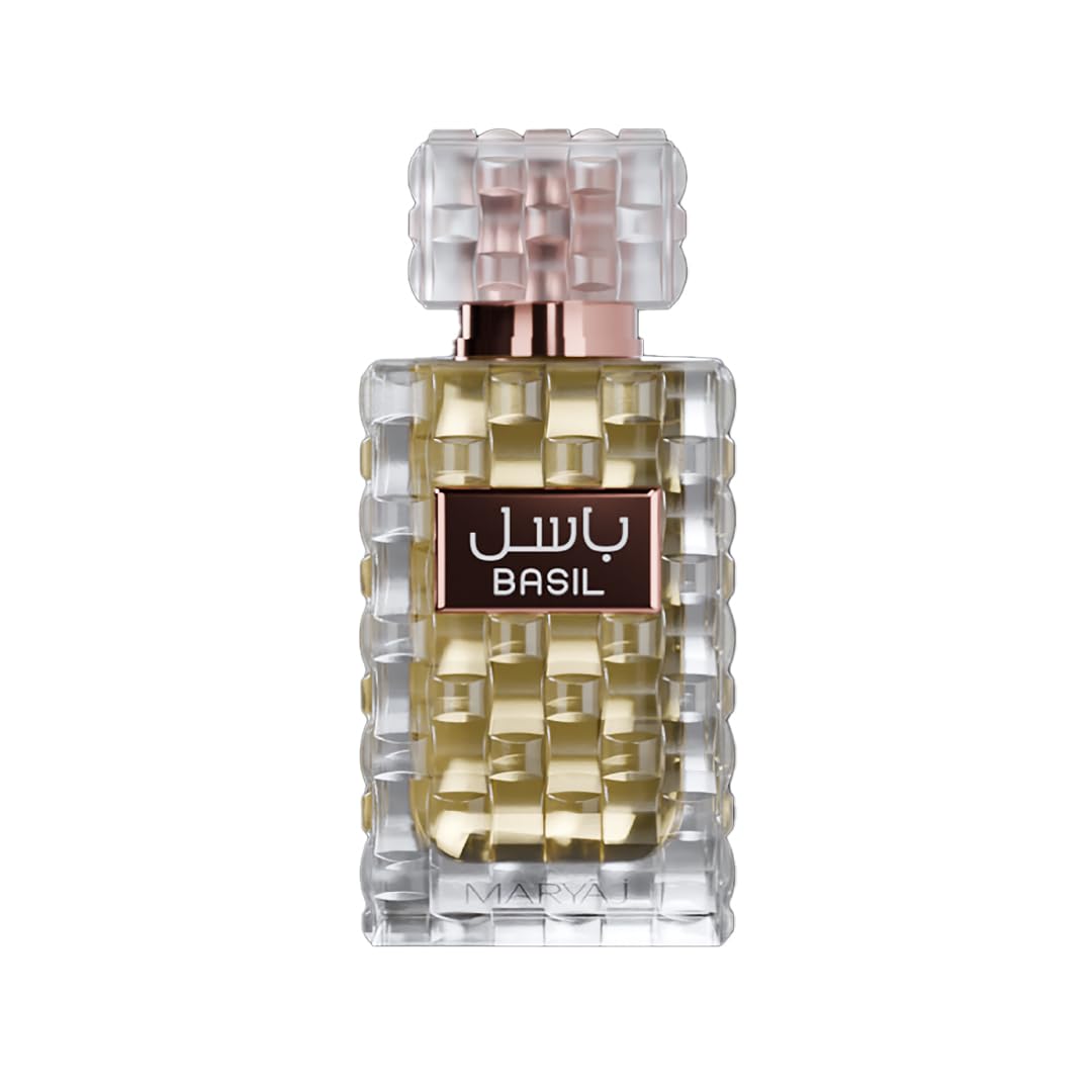 Maryaj Basil - Long Lasting Perfume for Men and Women - Musk Cologne for Men and Women - Bergamot, Elemi, Amber Fragrances - Eau de Parfum - 3.4 oz.