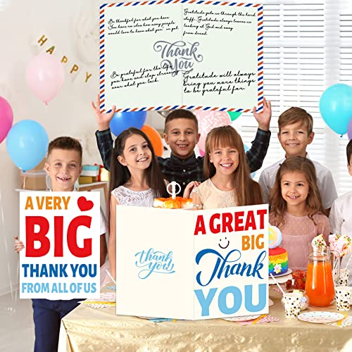 Giant Thank You Greeting Cards - 3 Pack, 14 x 22 Inch Jumbo Cards with Envelopes for Parties