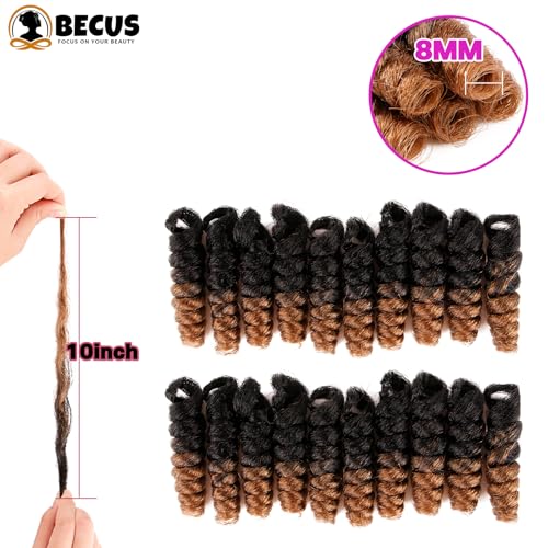 BECUS 10 Inch Jamaican Curly Crochet Hair – Pre-Looped Synthetic Braids