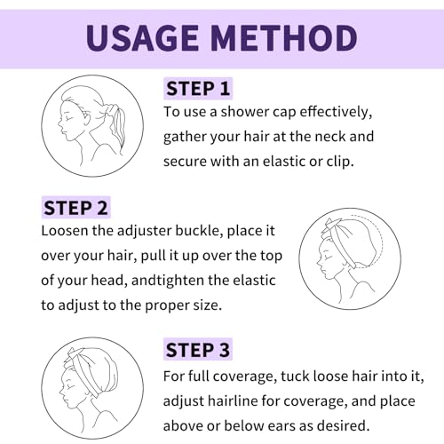 WINSTECK Extra Large Adjustable Shower Cap for All Hair Types