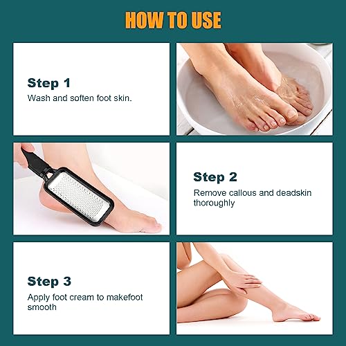 Stainless Steel Foot File Set - 2 Pcs Professional Callus Remover
