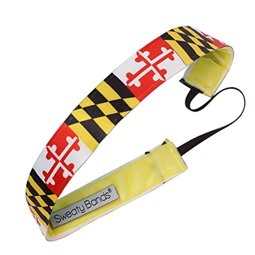 Maryland State Pride Velvet Lined No Slip Workout Headband