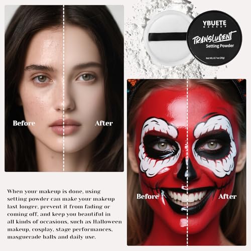 YBUETE Professional Face and Body Paint Stick Set for Halloween Cosplay