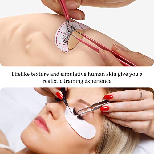 Maitys 6 Pairs Replacement Eyelids for Lash Mannequin Head - Tan Color
