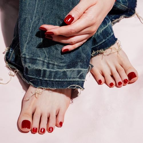 DANNI & TONI Garnet Gaze Gel Toenail Strips - Cat Eye Pedicure Wraps