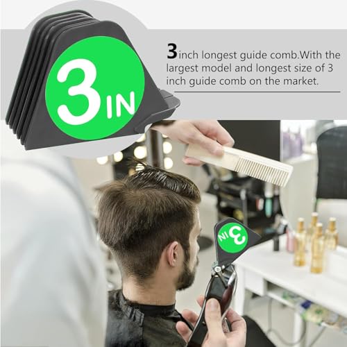 3 Inch Hair Clipper Guards - Dark Gray, 8pcs Set (1.25-3 Inch)