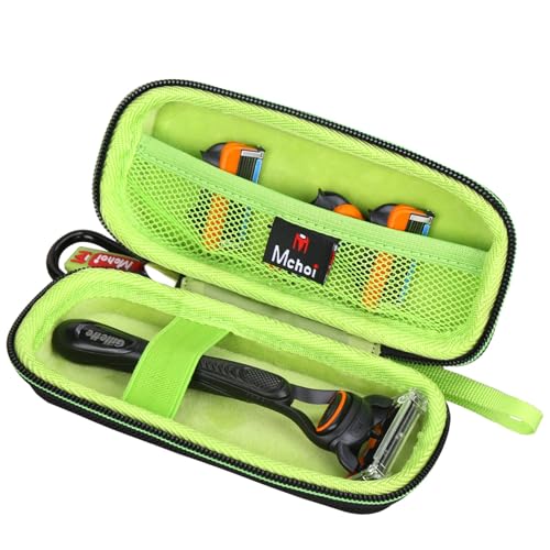 Mchoi Hard Carrying Case for Fusion5 Razor - Black & Green