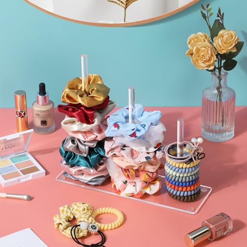 Acrylic 3-Tier Scrunchie Holder Organizer for Hair Ties