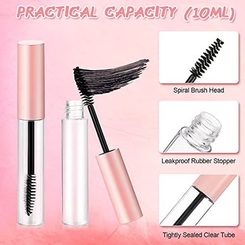Maitys Pink 30-Pack 10ml Reusable Mascara Tubes with Wands & Funnels