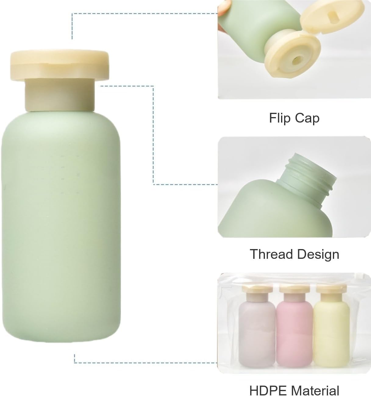 Travel Shampoo Bottles - Leak Proof Reusable Toiletry Containers | 3.4oz, 4-Pack, Garden Series
